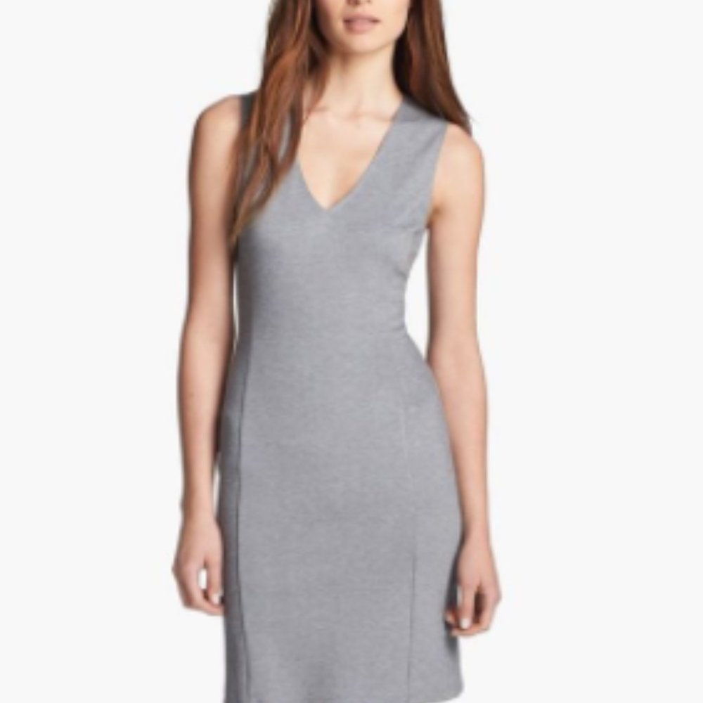 Theory Gray Sleeveless Sheath Work/Office Dress